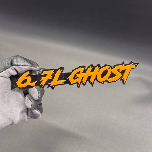 6.7L GHOST exterior decal style badge for diesel truck, SUV, or custom vehicle build