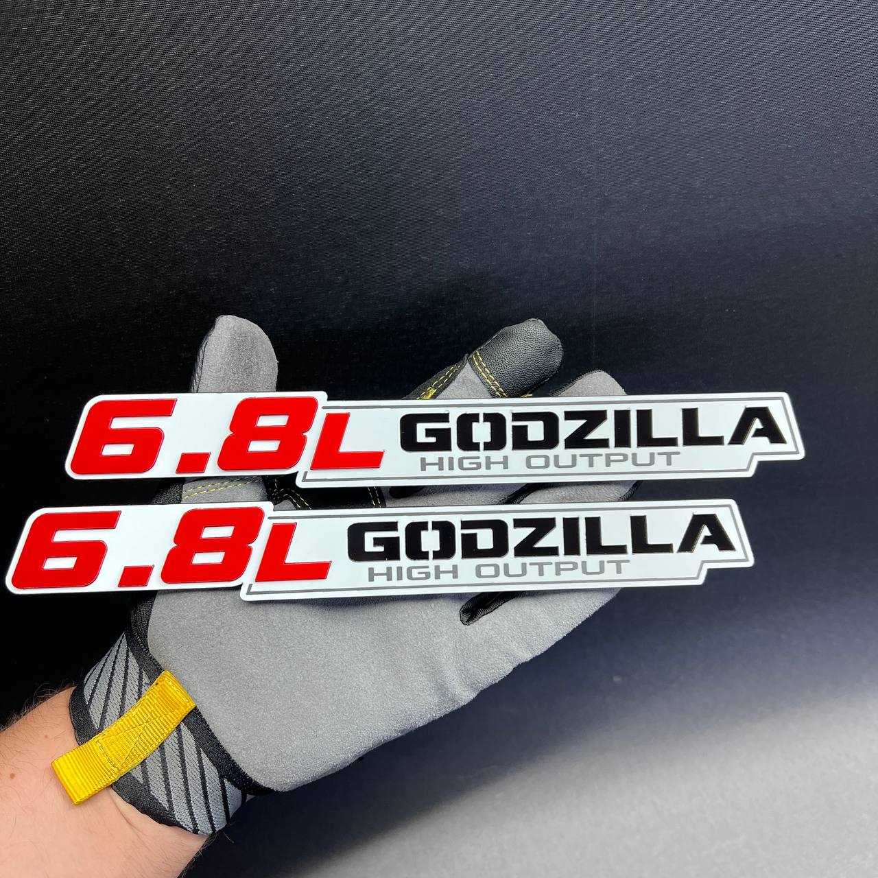 Custom Godzilla 6.8L High Output performance engine car emblem