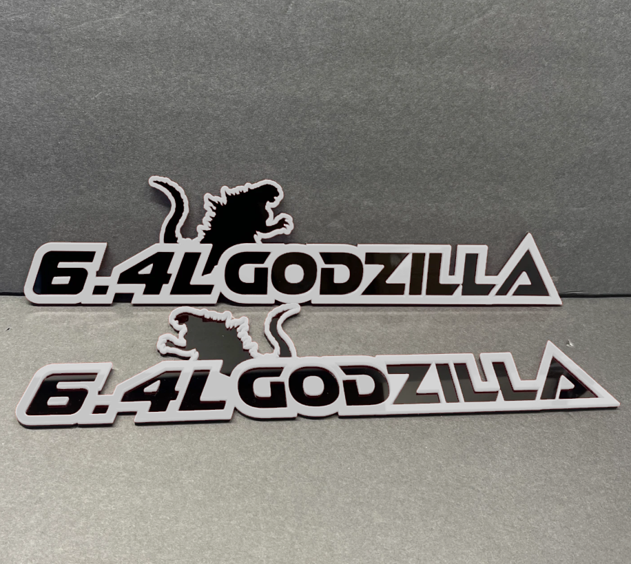 .4L fender badge with dinosaur design for trucks