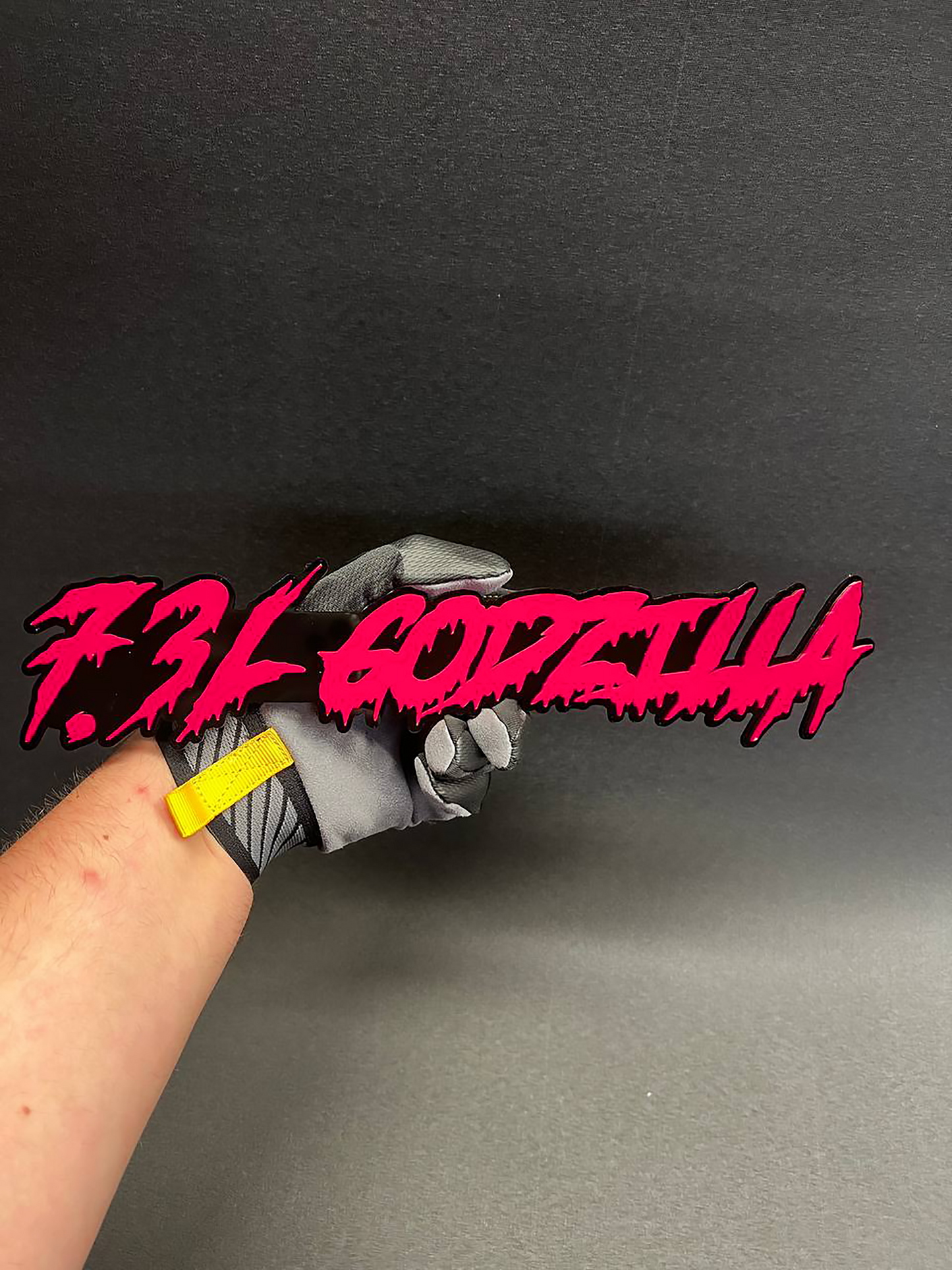 Gloss acrylic 7.3L Godzilla drip badge for Ford Super Duty fender emblem