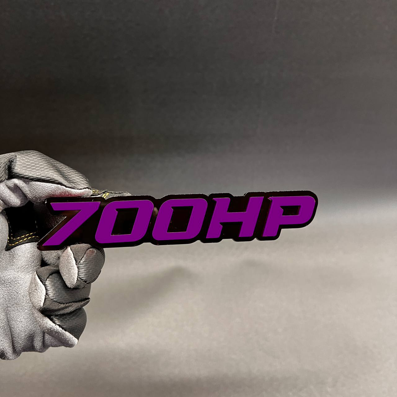 700HP truck car badge fender emblem in red on black design