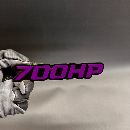 700HP truck car badge fender emblem in red on black design