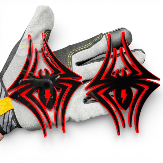 Black Widow Spider Car 3D Emblem Acrylic Fender Badge Unique Racing Auto Pack of 2