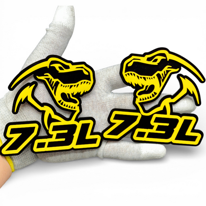Godzilla 7.3 badge for Ford F250 Super Duty grille, custom black acrylic emblem for 7.3 gas V8 truck