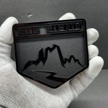 Mountain style badge set compatible with Ford Bronco in matte and gloss black acrylic