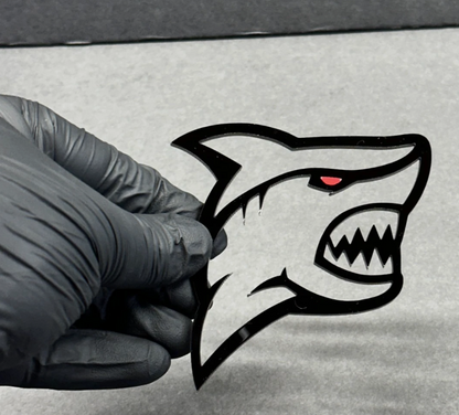 Hellshark shark automotive emblem custom car badge for RAM, Chevrolet, GMC trucks and SUVs