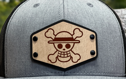 One Piece Luffy Straw Hat Skull Flag Trucker Hat Cap