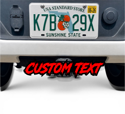 Custom 3D Lightning Text Hitch Cover - Hitch Car Badge Decal Exterior Car Tailgate Emblem