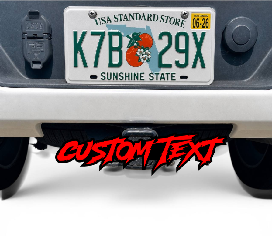Custom 3D Sharp Text Hitch Cover - Hitch Car Badge Decal Exterior Car Tailgate Emblem