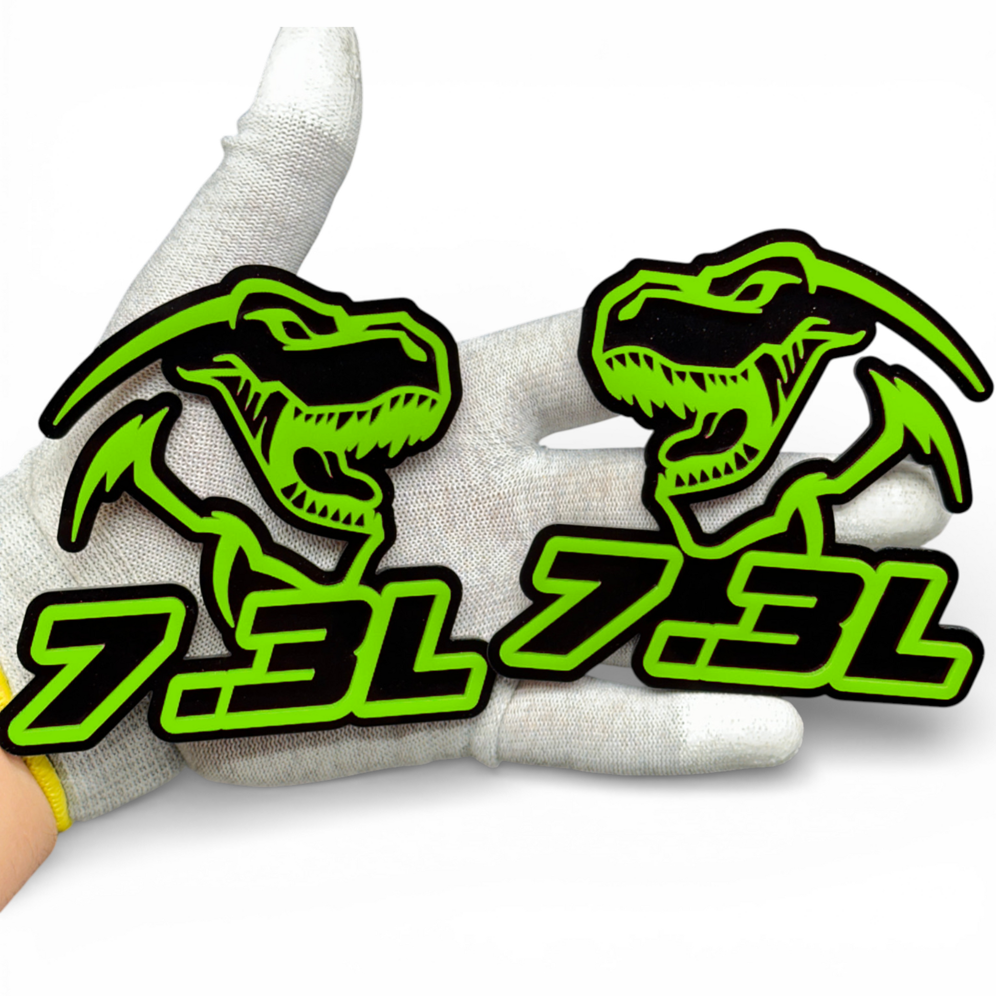 Ford 7.3 Godzilla emblem for F350 Super Duty tailgate, custom acrylic badge for 7.3L gas engine truck