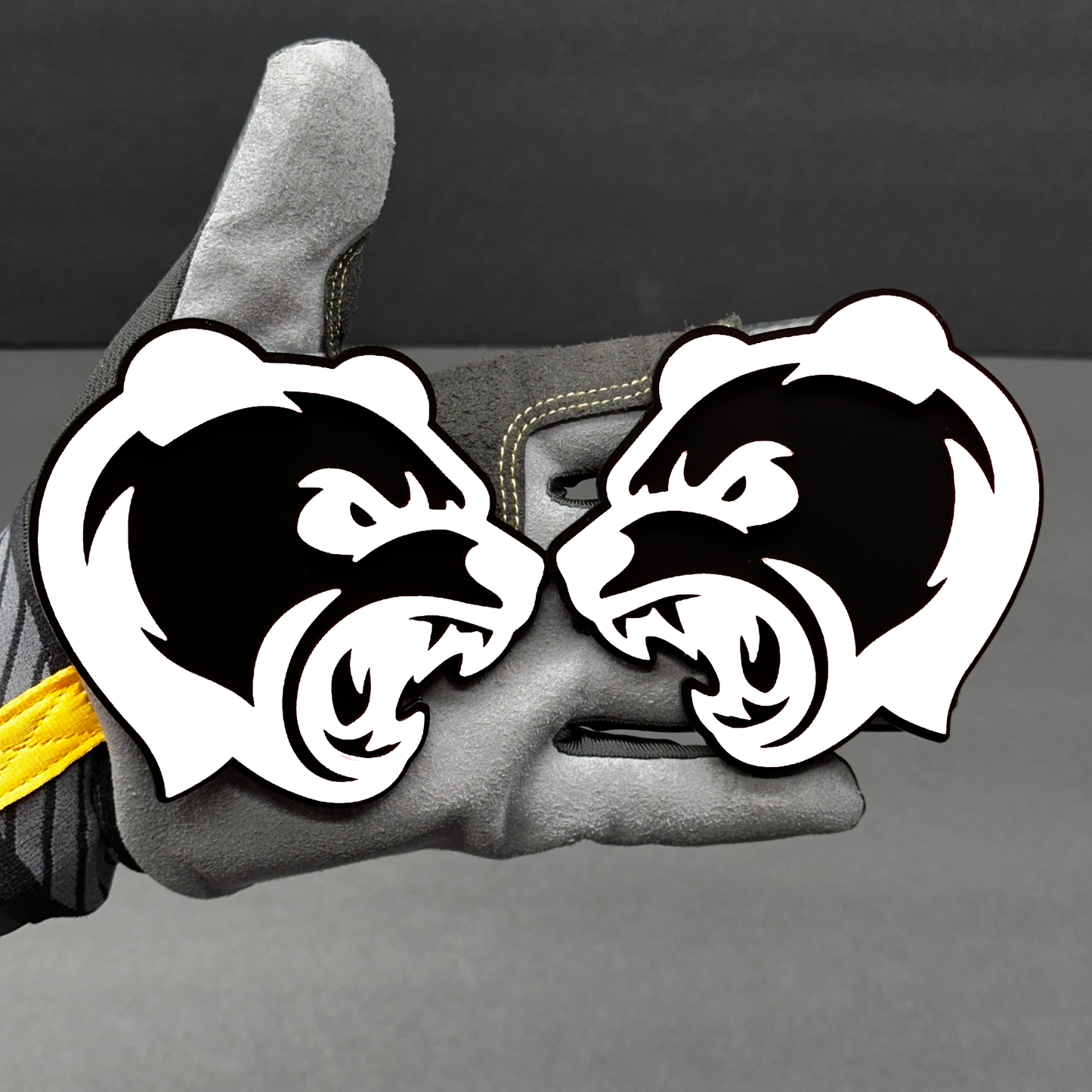 Angry Grizzly Bear Badge Pair for Car Truck SUV Fender Hood Emblem