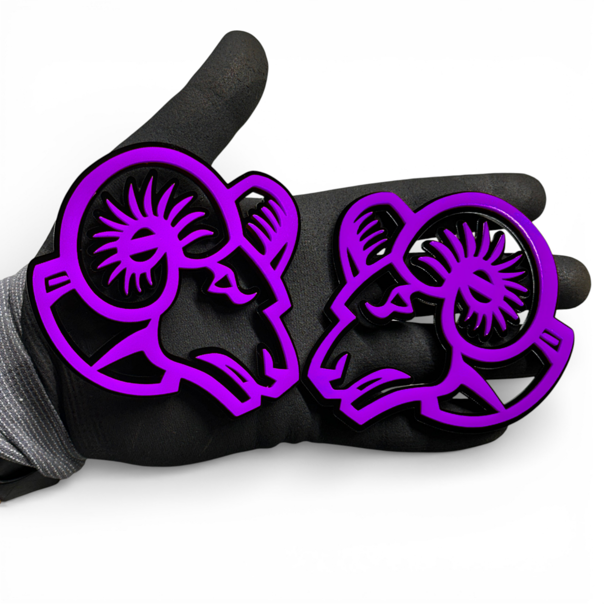 Big Horn Ram badge pair with red eye detail for Dodge Ram 1500 custom acrylic truck emblem