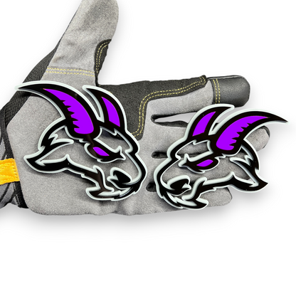 Custom Ram head acrylic badge for Dodge Ram 2500 truck with aggressive red eye design