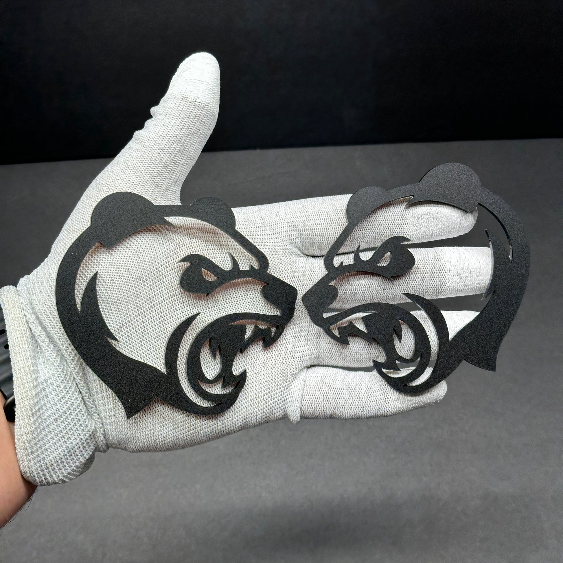 Angry Panda badge emblem pair for car truck fender hood or tailgate installation