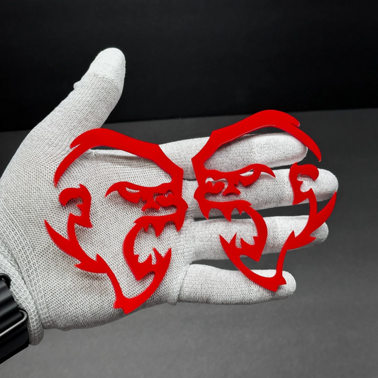tailgate ape outline badge on lifted truck offroad build