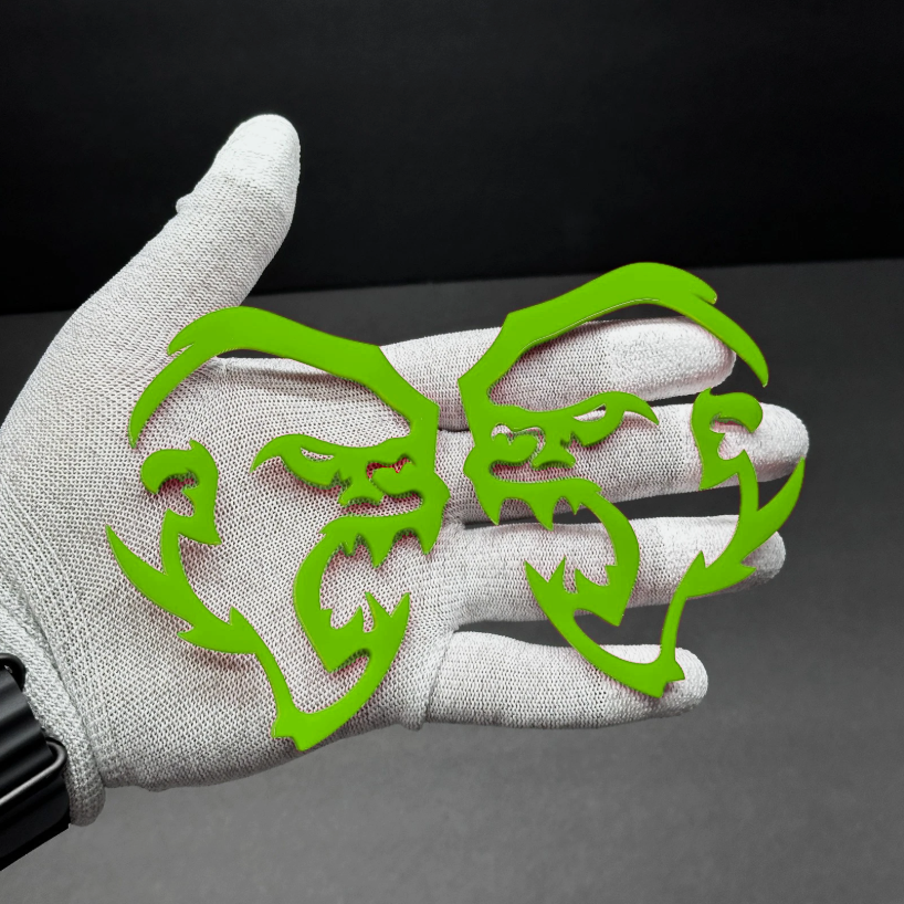 custom ape outline badge on Nissan Titan SUV exterior mod