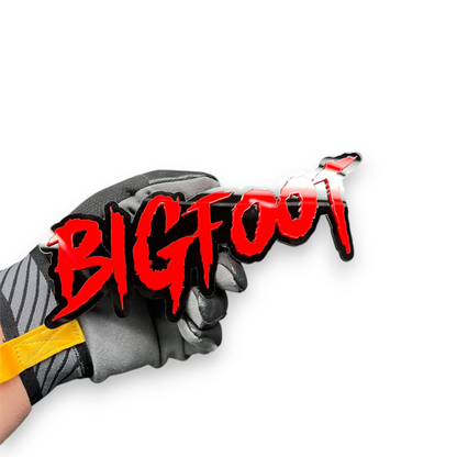 Custom BIGFOOT text badge with horror dripping font for automotive hood and tailgate decoration