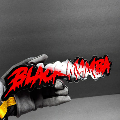 Black Mamba yellow custom text badge acrylic car fender emblem for Ford F150 truck