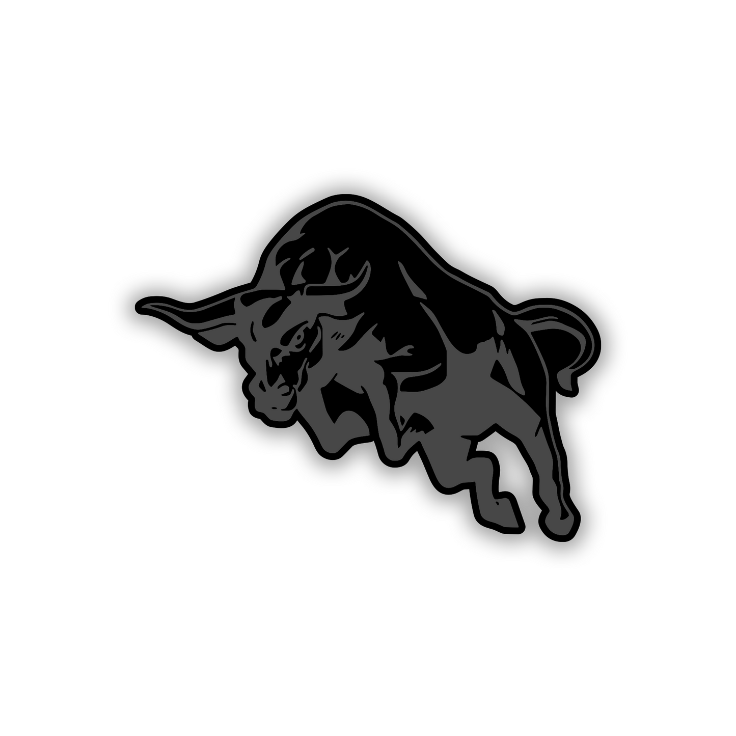 Bull animal car badge fender emblem with detailed engraved design