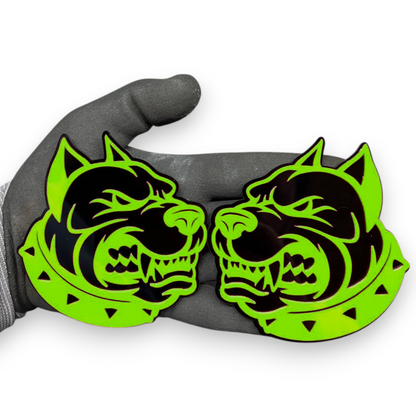 Aftermarket Dog emblem pair for car truck SUV Jeep and off-road vehicle builds