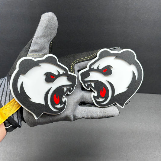 Panda automotive emblem pair for custom car truck hood fender tailgate use