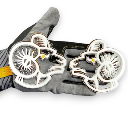 Custom off-road truck emblem with ram skull and turbo design