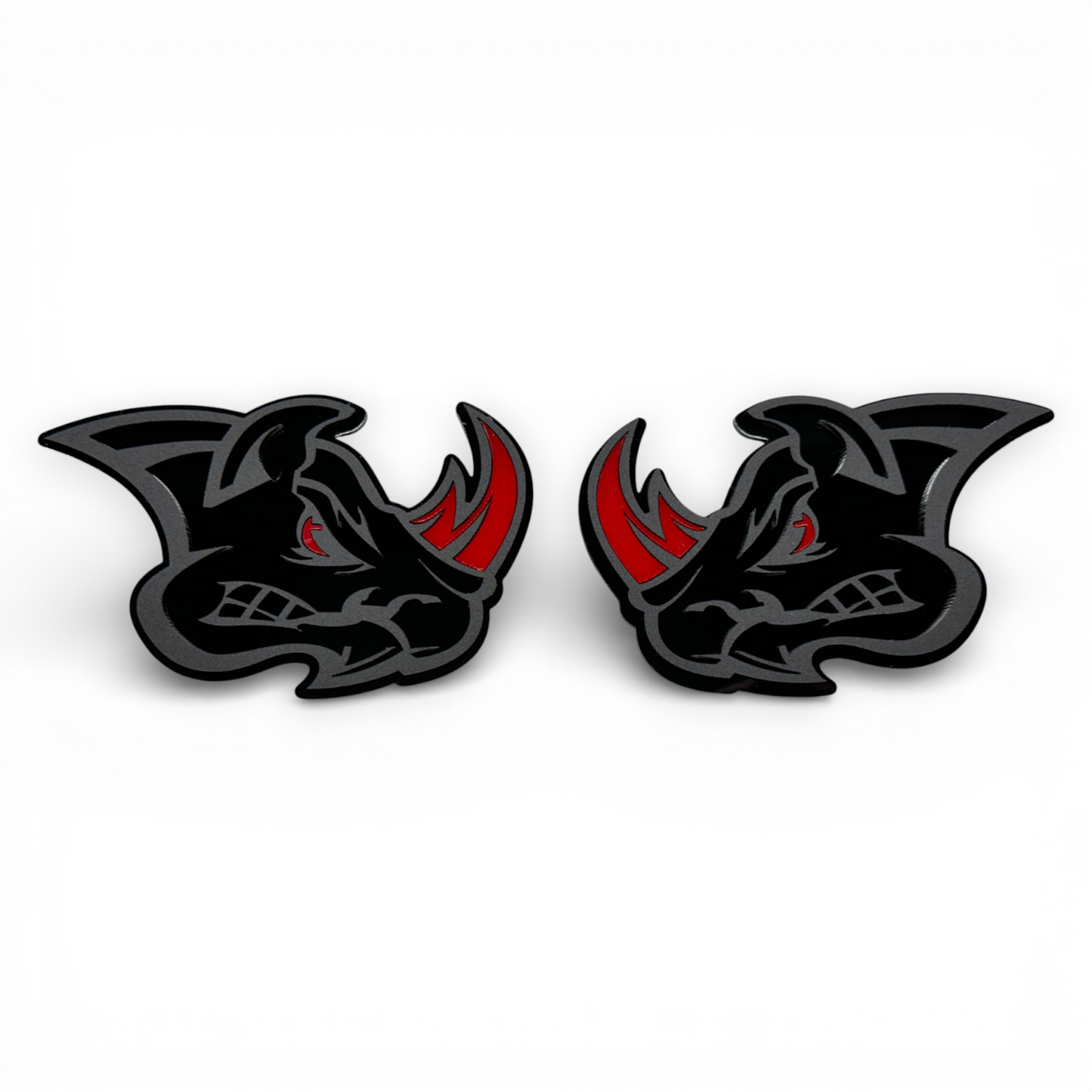 Fender Angry Rhino Car Emblem Horn - Red Eye  Sport Offroad SUV Badge
