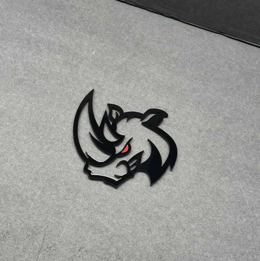 Angry Hell Rhino Red Eye truck fender badge exterior emblem for Ford F-150, RAM and Silverado