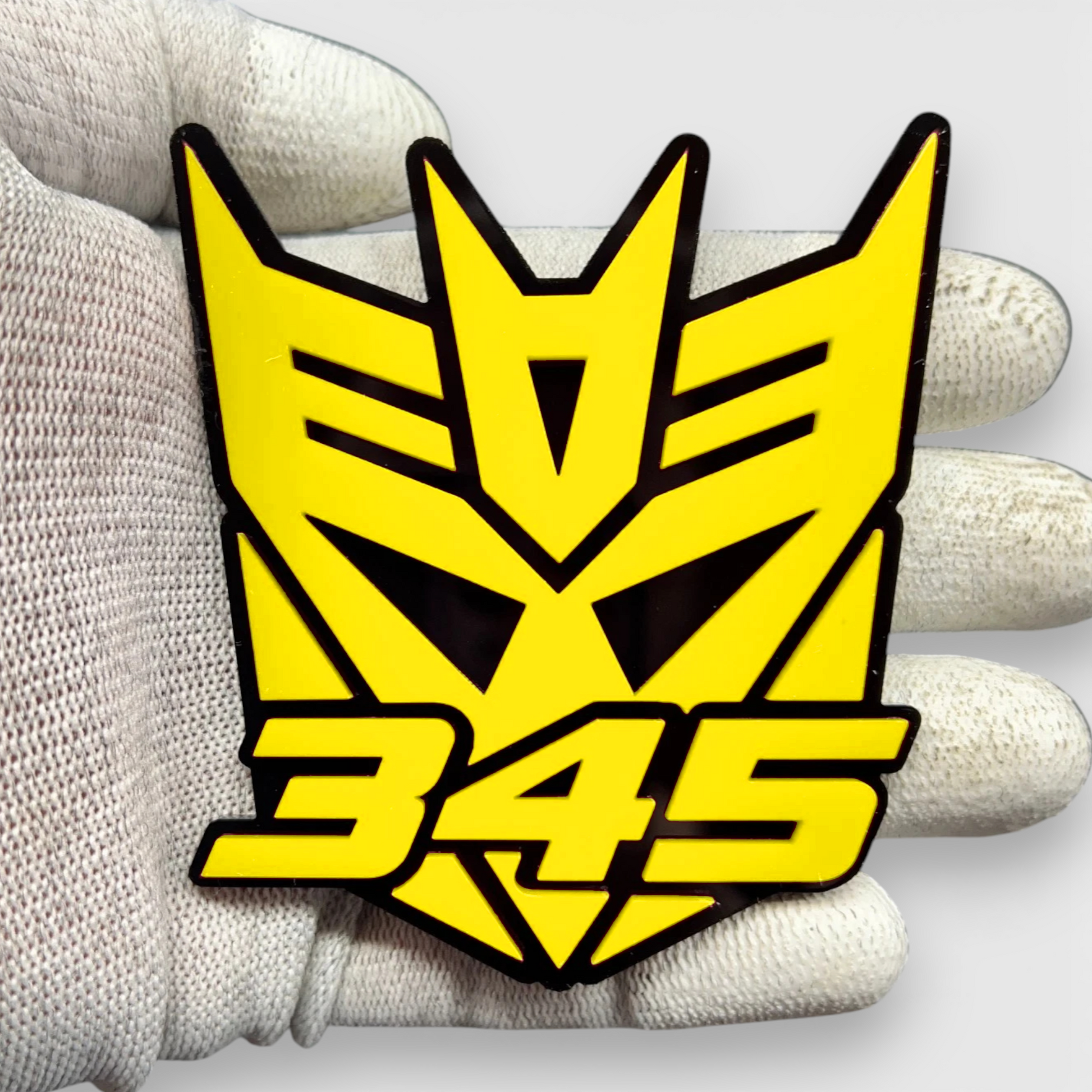 Decepticon inspired 345 grille badge with custom top color
