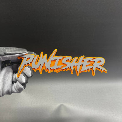 Custom acrylic Punisher car badge for hood, tailgate, fender, or interior trim
