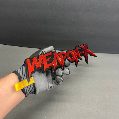 Premium Weapon X text badge for Mustang Camaro Challenger exterior mod