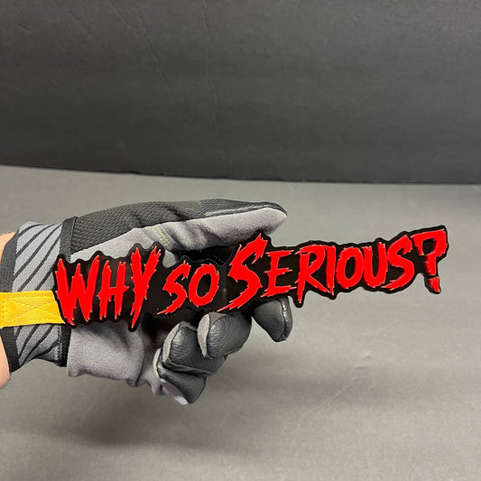 Why So Serious custom red acrylic text badge for Ford F150 truck emblem