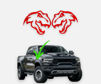 predator skull badge on gmc sierra truck emblem