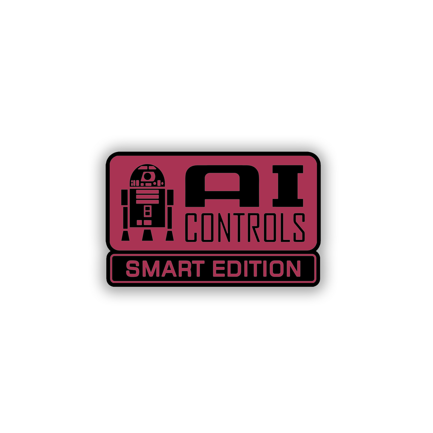 AI Controls engraved car badge emblem with futuristic smart edition design