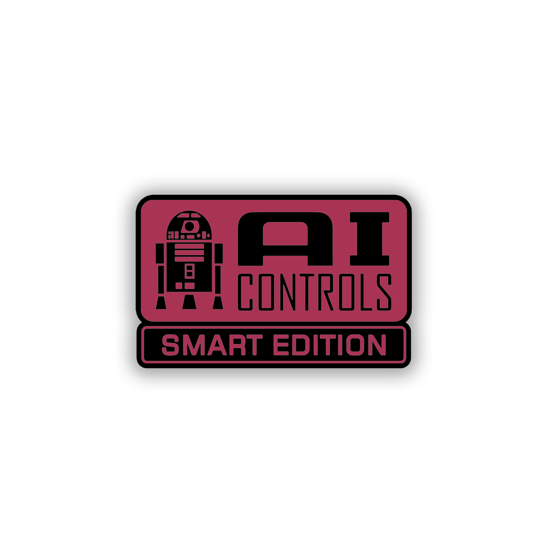 AI Controls engraved car badge emblem with futuristic smart edition design