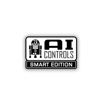 AI Controls robot car badge fender emblem with metallic finish