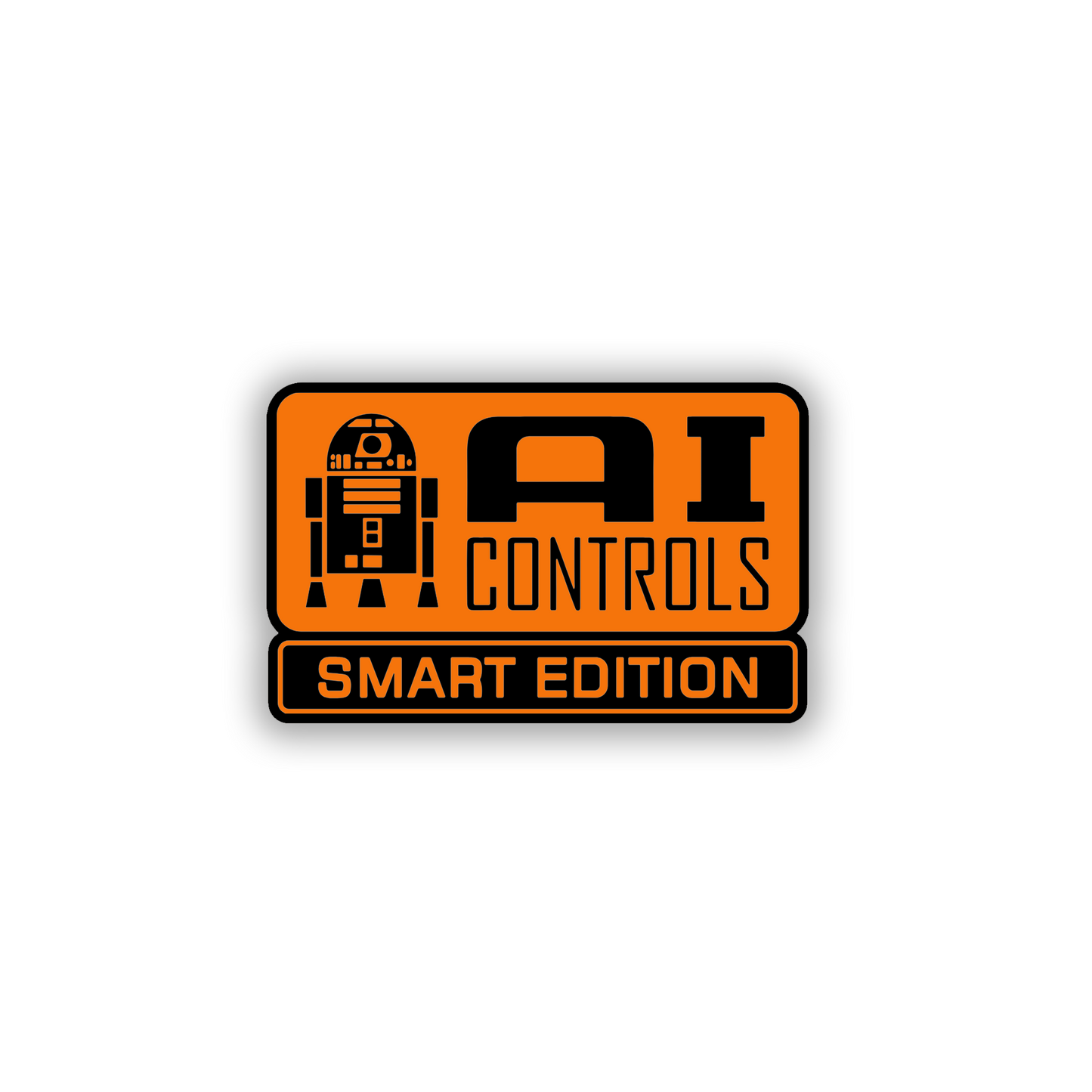 Smart Edition AI car emblem badge with black engraved details