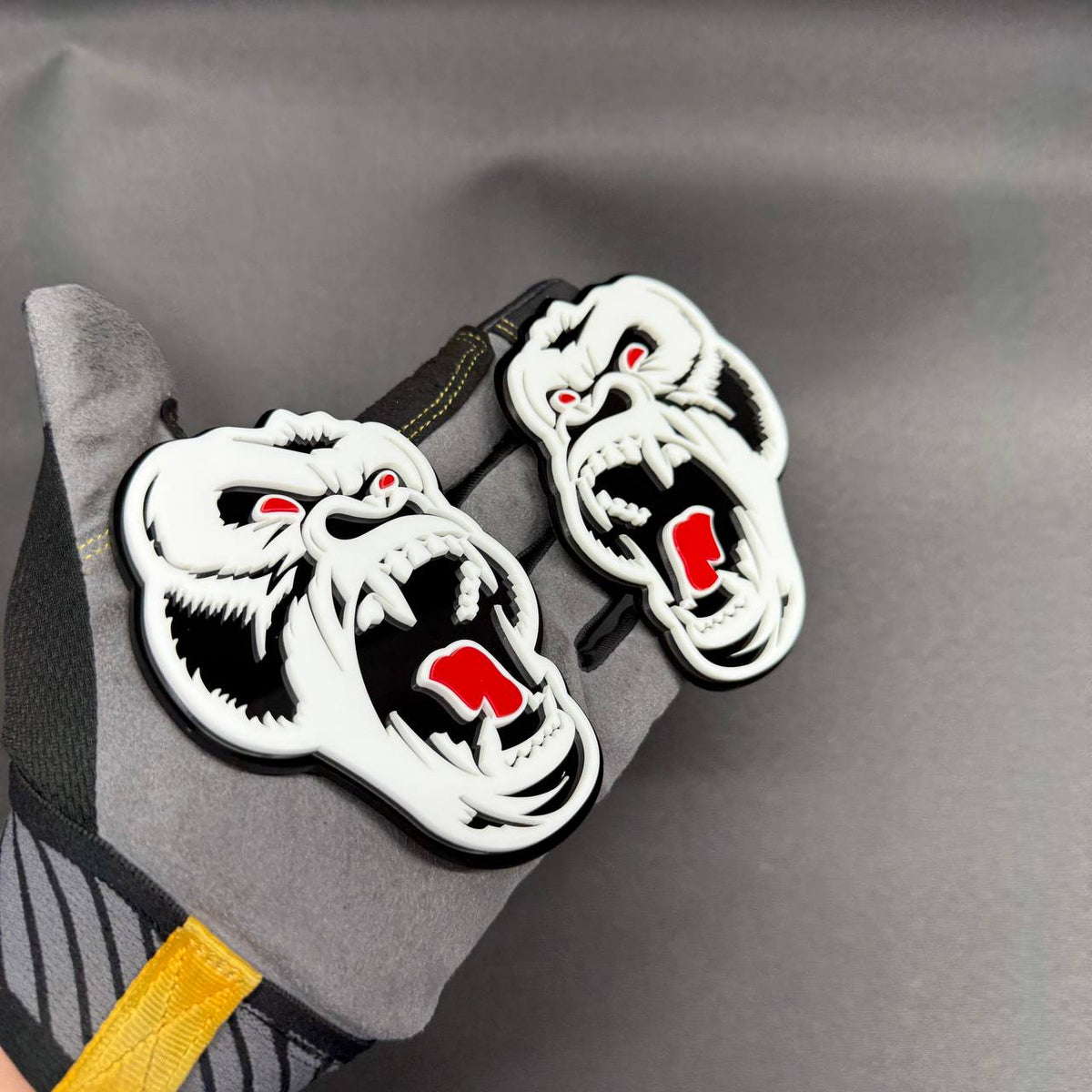 Albino gorilla truck emblem with white black and red design for GMC Sierra 1500 2500HD 3500HD