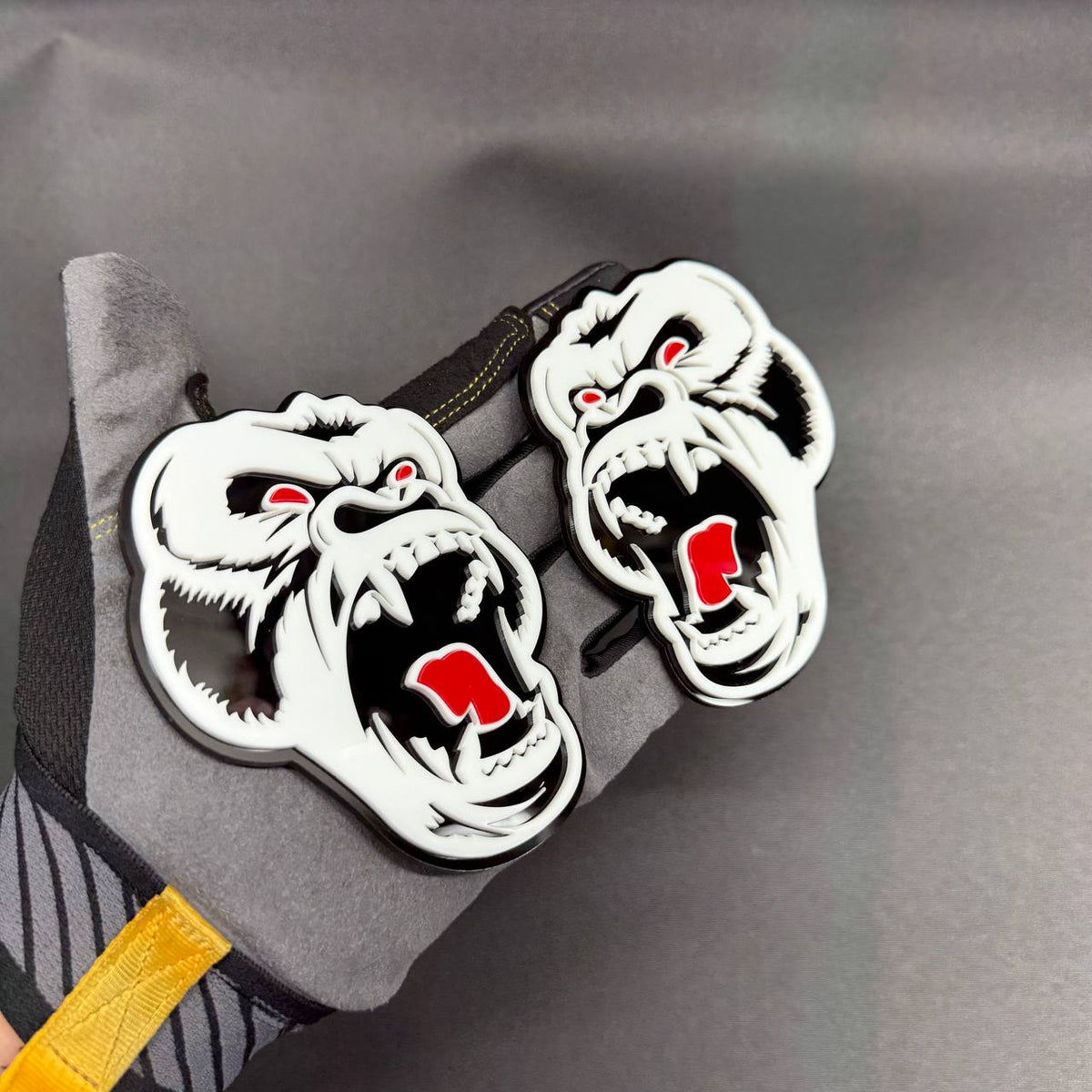 White albino gorilla car badge with red eyes for Chevy Chevrolet Silverado custom fender emblem