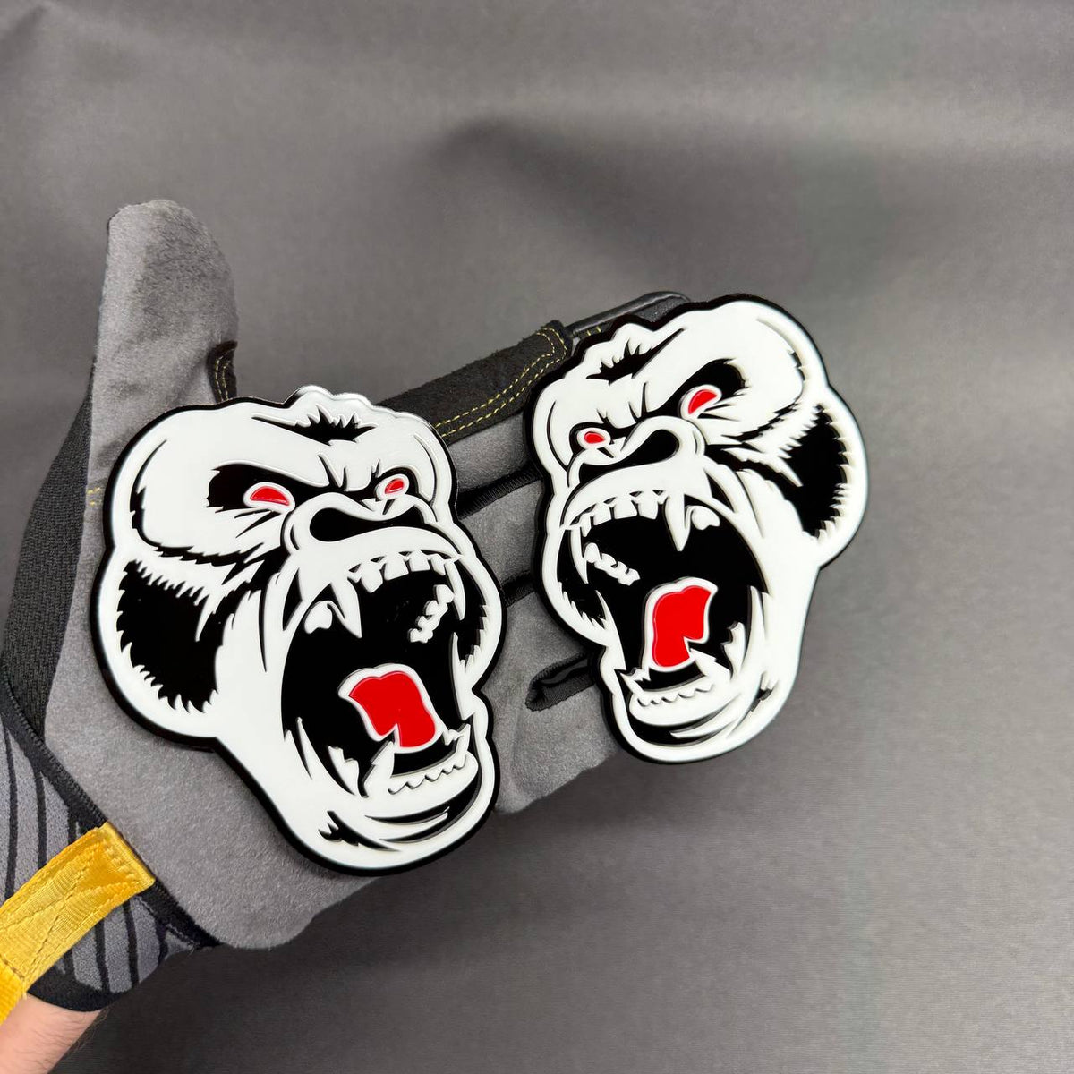 Albino gorilla automotive emblem with aggressive design for Dodge RAM 1500 2500 3500 custom truck badge
