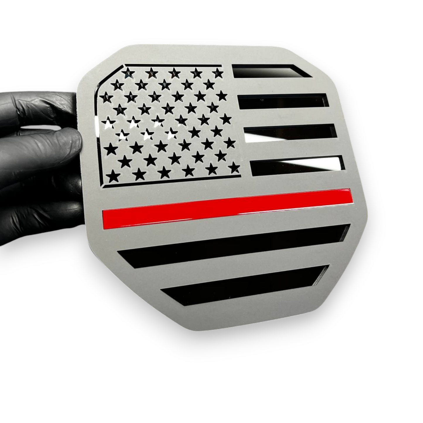 American flag custom badge on Ford F250 Super Duty tailgate decal