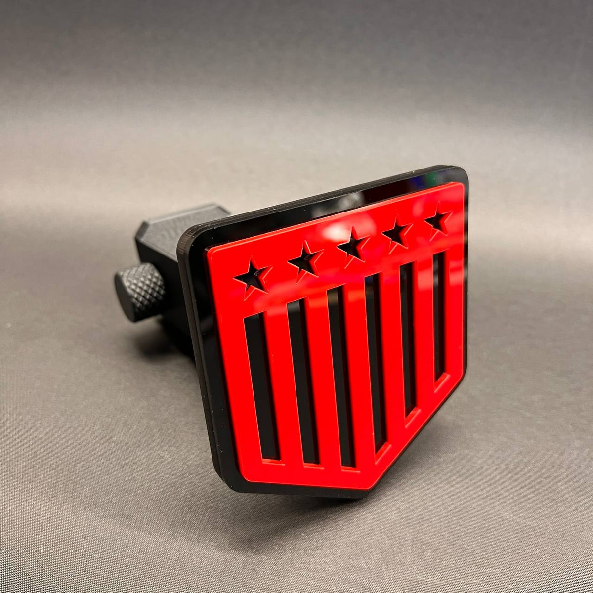 Patriotic American flag hitch receiver cover for trucks and SUVs