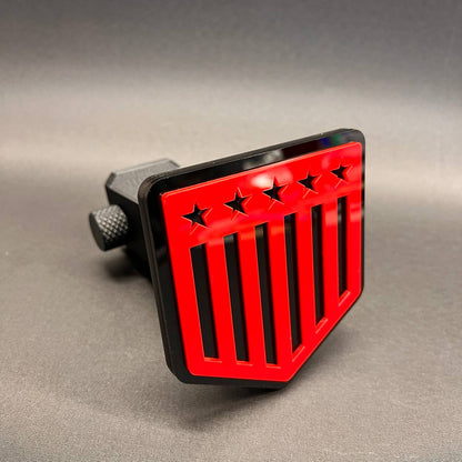 Patriotic American flag hitch receiver cover for trucks and SUVs