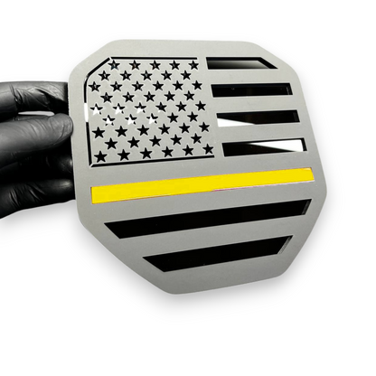 Patriotic truck emblem on Chevrolet Silverado 2500HD offroad build