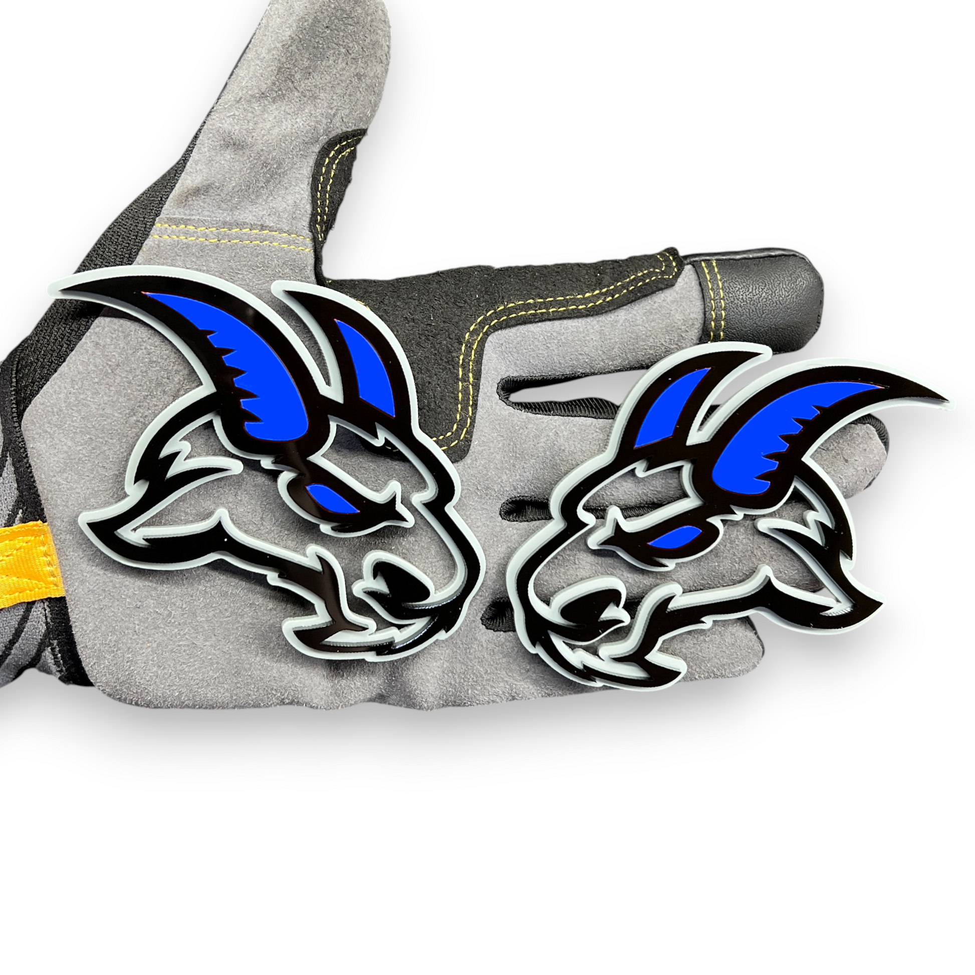 Custom Ram emblem pair with red eye for Ram 1500 2500 3500 trucks aftermarket badge
