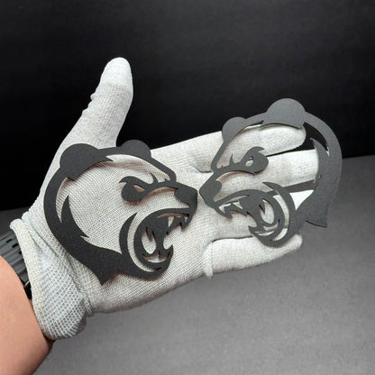 Panda head car emblem pair custom aftermarket automotive badge for styling