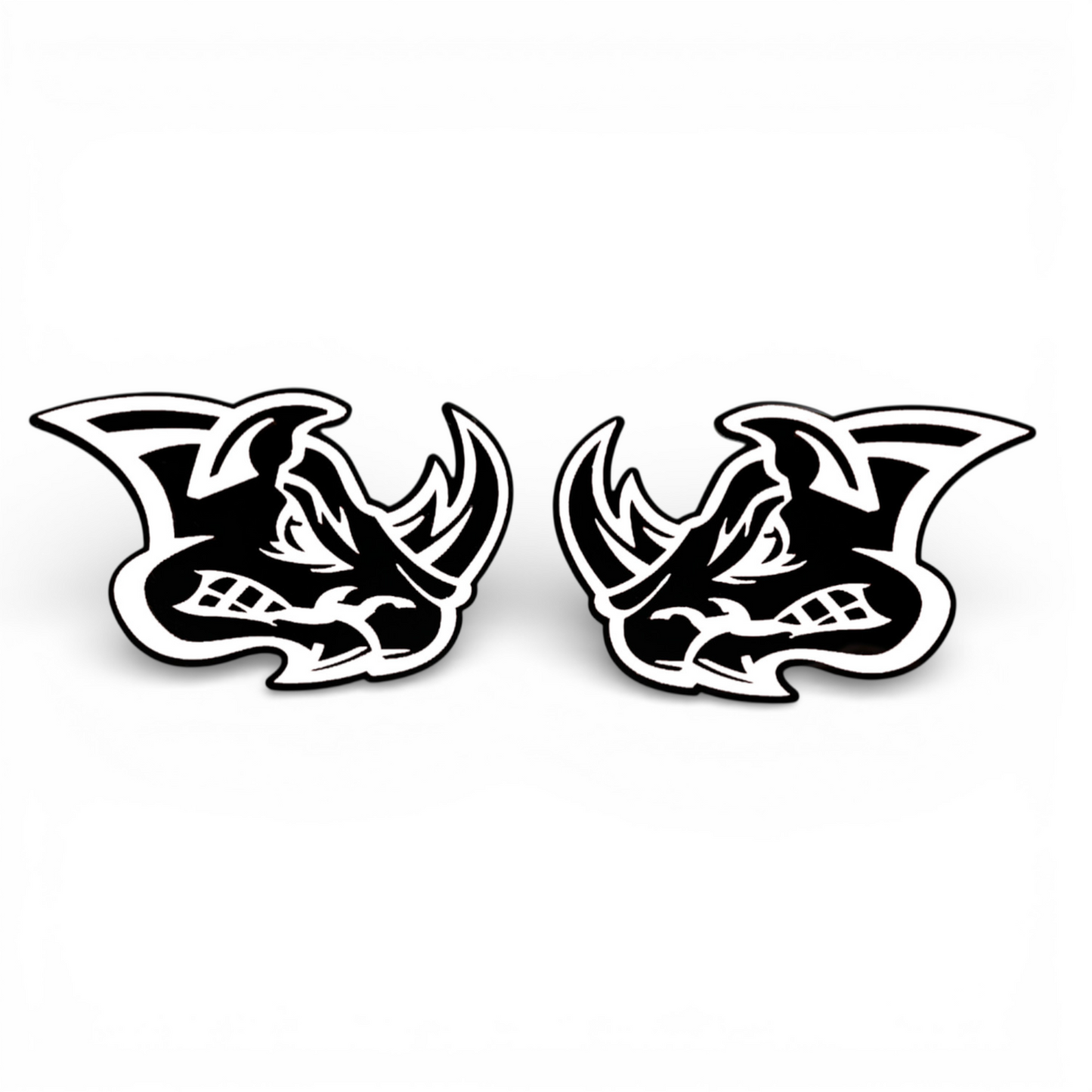 Aftermarket Rhino emblem pair for car truck SUV Jeep and off-road vehicle builds