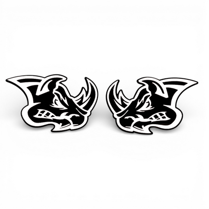 Aftermarket Rhino emblem pair for car truck SUV Jeep and off-road vehicle builds