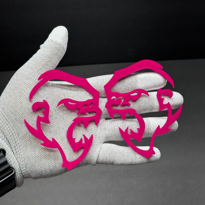 aggressive ape outline emblem on Dodge RAM truck build