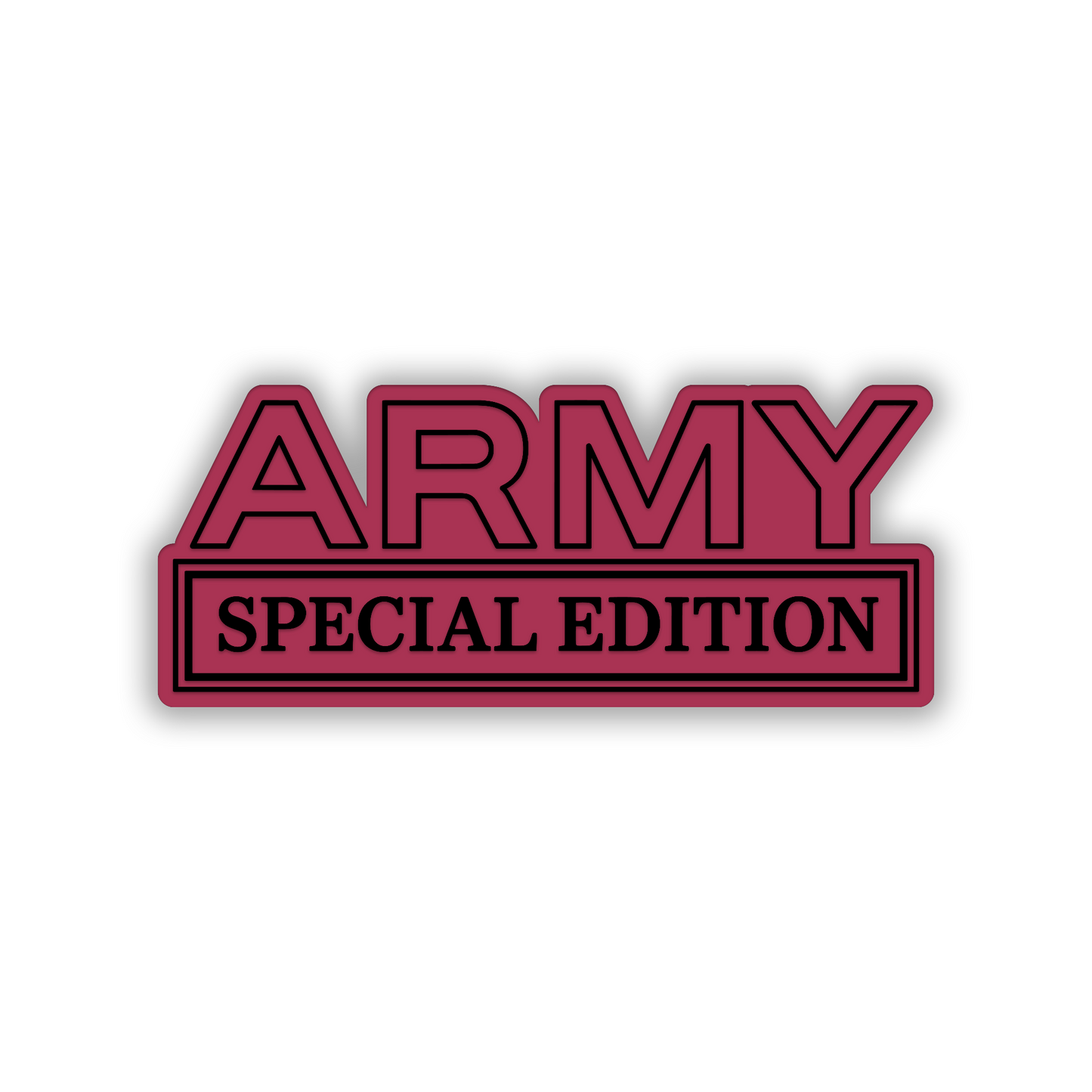 Army Special Edition vehicle badge with metallic silver appearance
